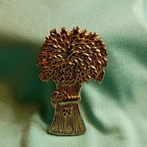 Vintage Gold Wheat Bundle Brooch